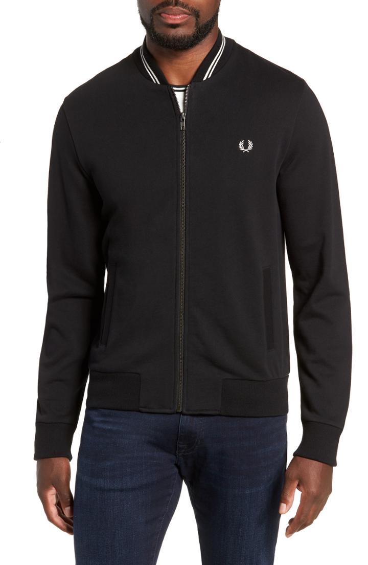 Men's Fred Perry Full Zip Sweatshirt - Black