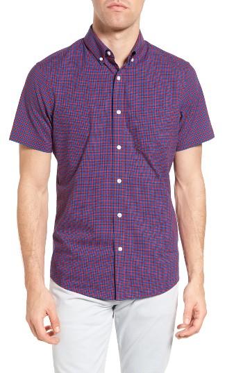 Men's Nordstrom Men's Shop Trim Fit Check Sport Shirt, Size - Red