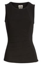 Women's Ann Klein Side Ruched Knit Tank - Black