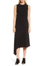 Women's Lewit Side Drape Midi Dress - Black