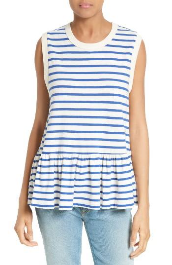Women's The Great. The Sleeveless Ruffle Tee