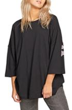 Women's Volcom Back At It Slouch Tee, Size - Black