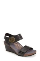 Women's Aetrex 'arielle' Leather Wedge Sandal Us / 41eu - Black
