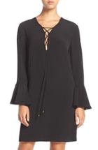Women's Fraiche By J Lace-up Woven Shift Dress