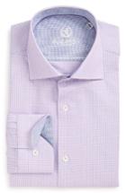 Men's Bugatchi Trim Fit Houndstooth Dress Shirt - Purple