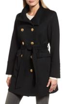 Women's Sofia Cashmere Wool & Cashmere Blend Military Coat - Black