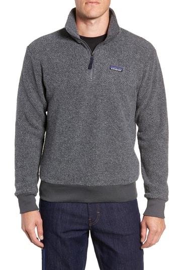 Men's Patagonia Woolyester Fleece Quarter Zip Pullover - Grey