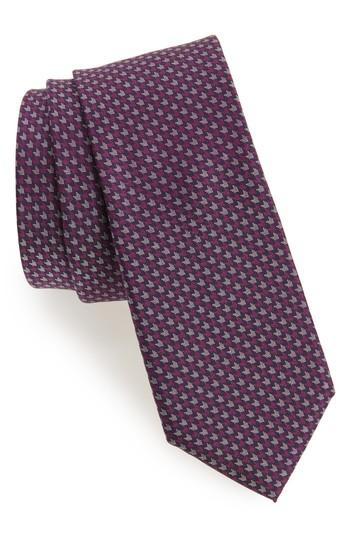 Men's Calibrate One Way Neat Silk Tie, Size - Red