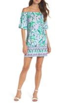 Women's Lilly Pulitzer Fawcett Off The Shoulder Shift Dress, Size - Purple