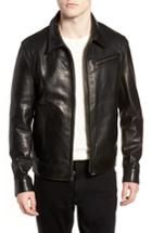 Men's Schott Nyc Waxy Leather Jacket - Black