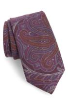 Men's Michael Bastian Paisley Wool Tie, Size - Purple