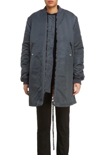 Women's Acne Studios Coos Long Bomber Jacket Us / 36 Eu - Blue
