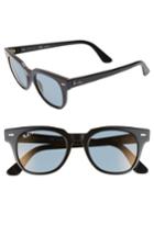 Women's Ray-ban Meteor 50mm Polarized Wayfarer Sunglasses - Black/ Blue Mirror
