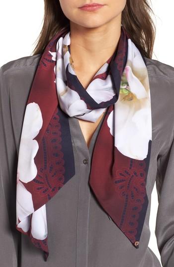 Women's Ted Baker London Gardenia Skinny Scarf, Size - White