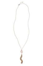 Women's Shashi Celeste Rose Quartz & Chain Tassel Necklace