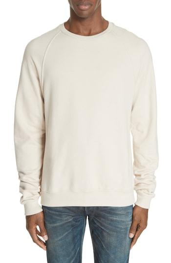 Men's John Elliott Raglan Crewneck Sweatshirt - White