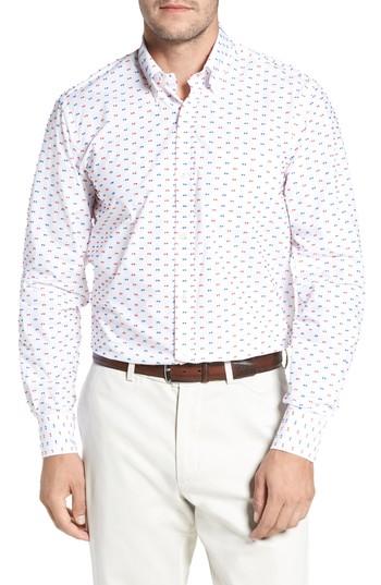 Men's Paul & Shark Regular Fit Feathered Sport Shirt - White