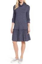 Women's Halogen Ruffle Hem Turtleneck Dress - Blue