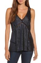 Women's Trouve Metallic Sequin Tank, Size - Blue