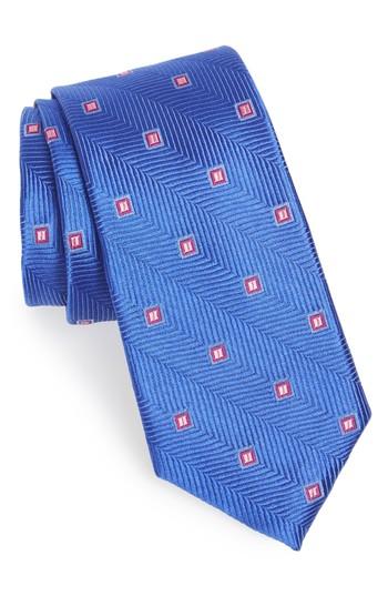 Men's Nordstrom Men's Shop Blake Squares Geometric Silk Tie, Size - Blue