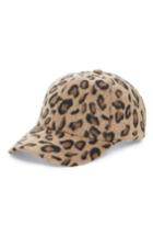 Women's Bp. Textured Leopard Print Baseball Cap - Brown