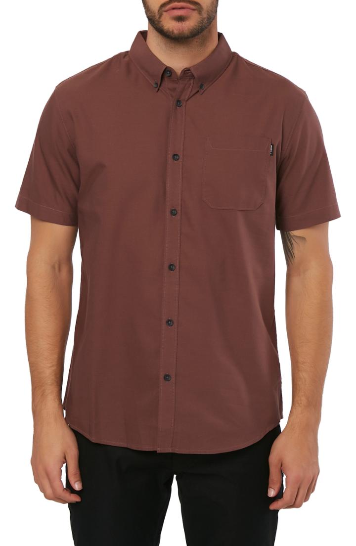 Men's O'neill Banks Woven Shirt, Size - Burgundy