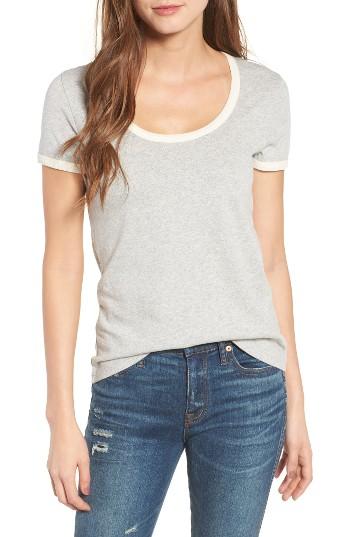 Women's Madewell Recycled Cotton Ringer Tee, Size - Beige