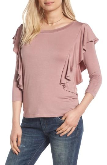 Women's Madison & Berkeley Ruffle Knit Top - Pink