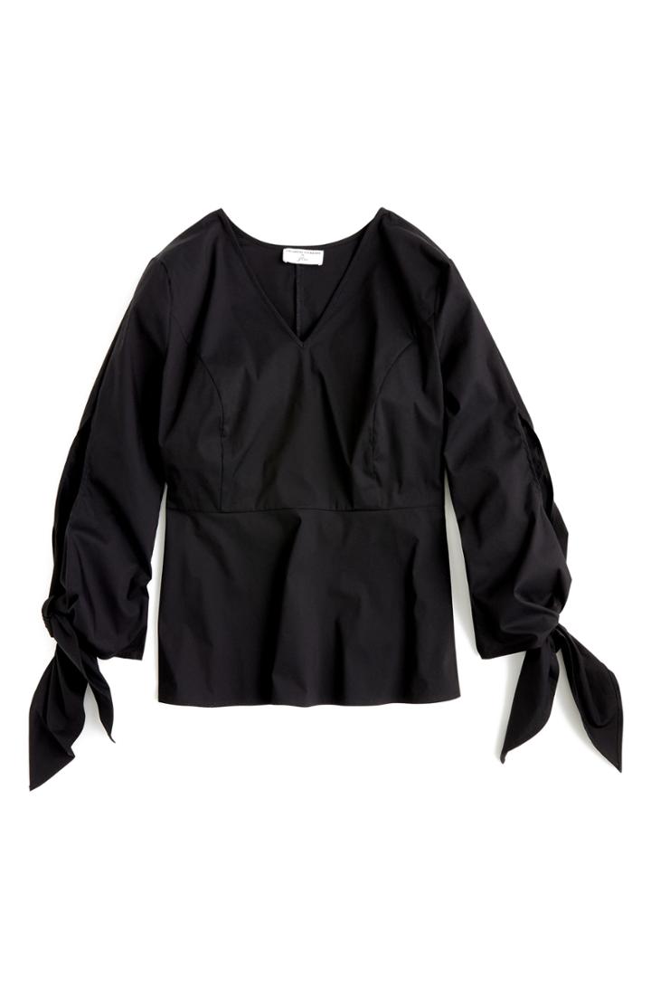 Women's Rebecca Taylor Dot Ruffle Silk Blend Chiffon Blouse