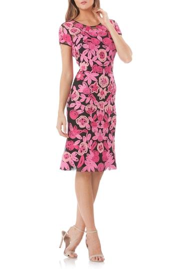 Women's Js Collections Floral Soutache Cocktail Dress - Pink