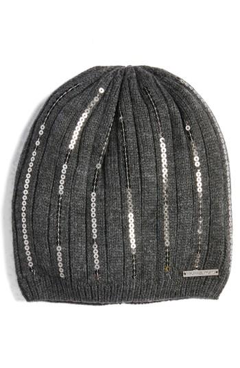 Women's Michael Michael Kors Vertical Paillette Beanie - Grey