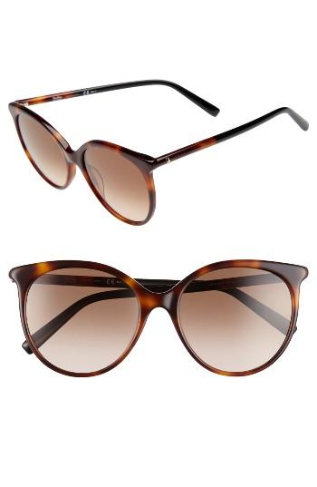Women's Max Mara Tube 54mm Gradient Lens Cat Eye Sunglasses - Havana Black