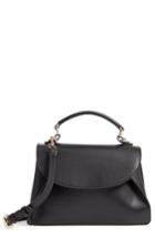 Sole Society Faux Leather Top Handle Satchel - Black