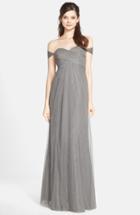 Women's Jenny Yoo 'willow' Convertible Tulle Gown - Grey