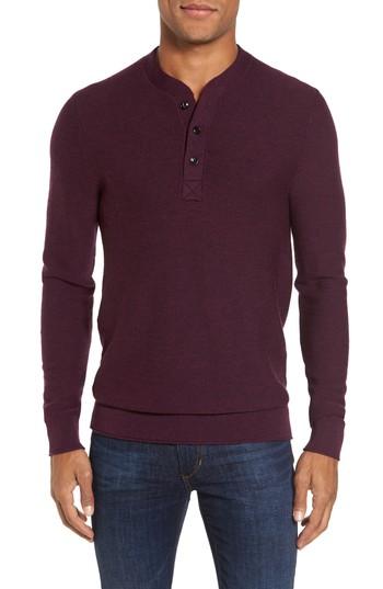 Men's Bonobos Slim Fit Merino Long Sleeve Henley Sweater, Size - Burgundy