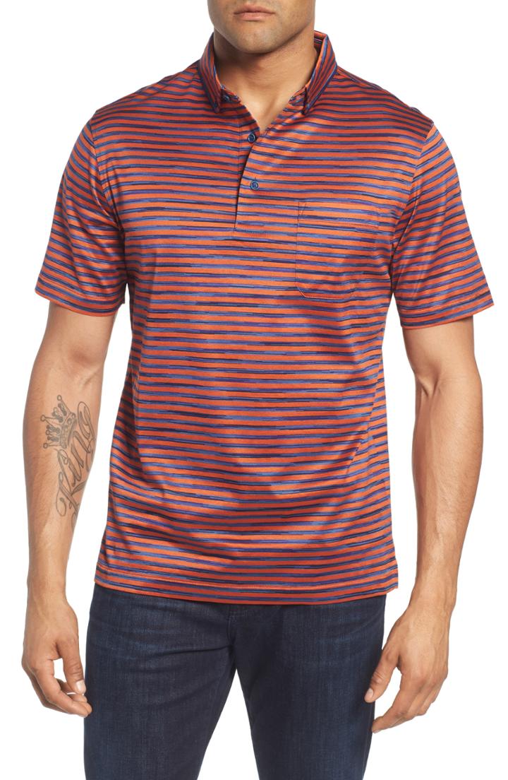 Men's Bugatchi Stripe Knit Polo