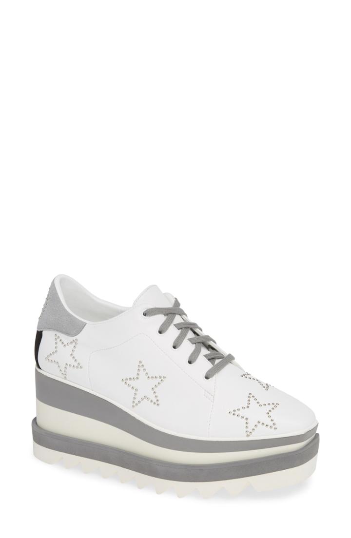Women's Stella Mccartney Sneak-elyse Studded Wedge Sneaker Us / 36eu - White