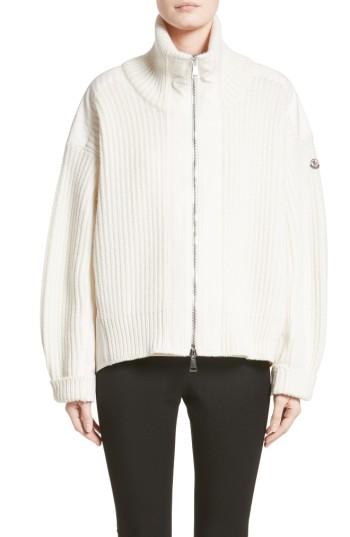 Women's Moncler Wool & Cashmere Cardigan - White