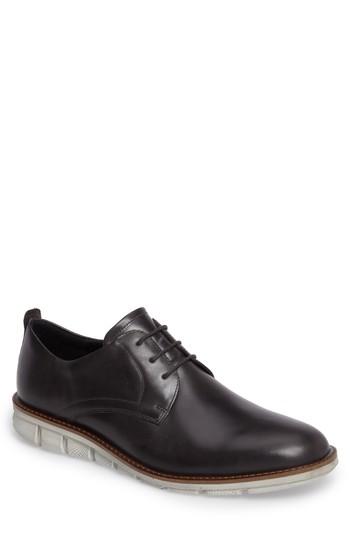 Men's Ecco 'jeremy Hybrid' Plain Toe Derby -10.5us / 44eu - Black