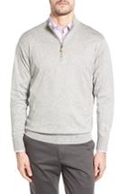 Men's Peter Millar Crown Quarter Zip Sweater, Size - Grey
