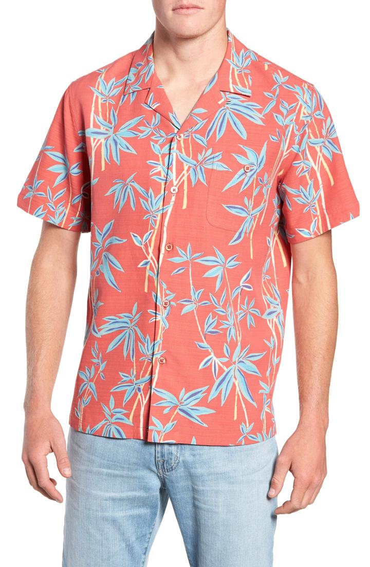 Men's Tori Richard Oh Shoots Trim Fit Camp Shirt, Size - Pink