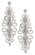 Women's Cristabelle Swirly Linear Crystal Earrings