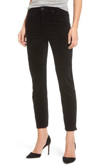 Women's Citizens Of Humanity Cara High Waist Ankle Cigarette Velvet Pants - Black