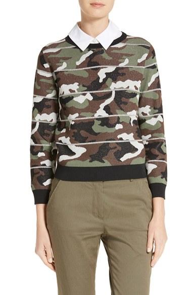 Women's Veronica Beard Alpha Camo Jacquard Sweater