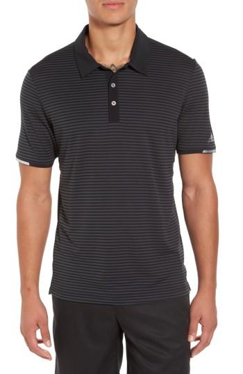 Men's Adidas Climachill Stripe Golf Polo - Black