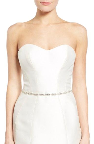Women's Nina 'lysa' Crystal Sash, Size - Ivory Organza