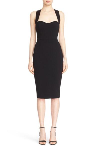 Women's Victoria Beckham Cross Back Matte Crepe Dress