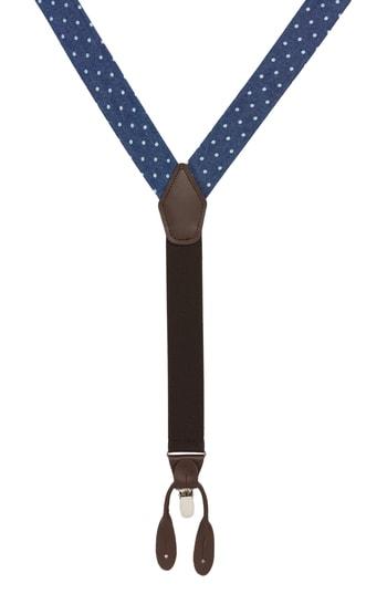 Men's Nordstrom Men's Shop Dot Denim Suspenders, Size - Denim