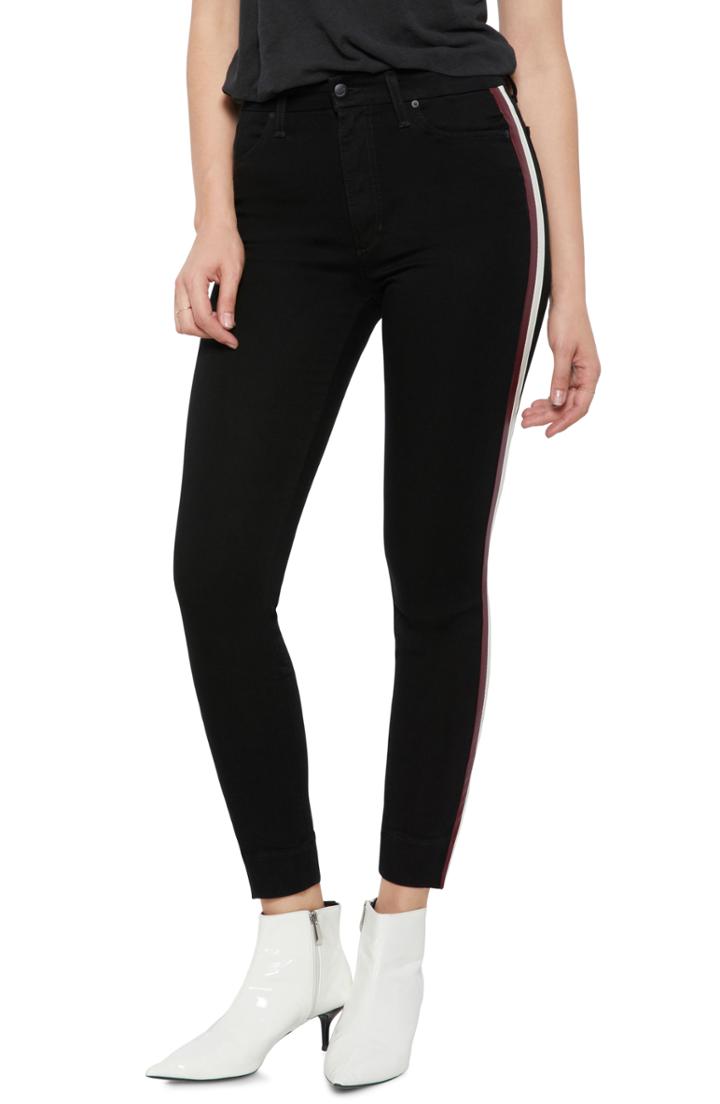 Women's Joe's Charlie High Waist Ankle Skinny Jeans With Leather Stripes