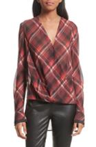 Women's Rag & Bone Victor Stretch Silk Blouse - Red